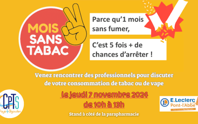 Mois sans Tabac -Stand au Leclerc de Pont l’Abbé